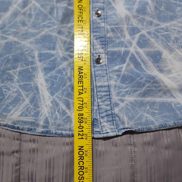 Guess Mens XL Blue Abstract Print Shirt Slim Fit - Picture 11 of 11